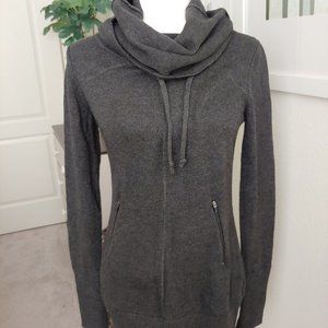 Long, Cowl Neck Pull over Sweater - Dark Gray - Sz S